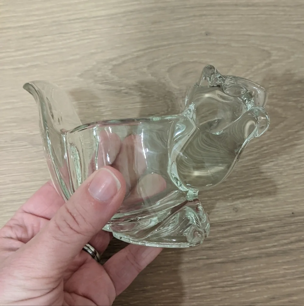 Vintage Avon glass squirrel candle holders